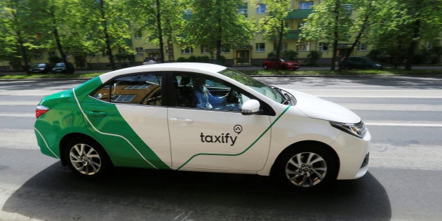 A Taxify car drives in Tallinn, Estonia, June 13, 2017. Picture taken June 13, 2017.