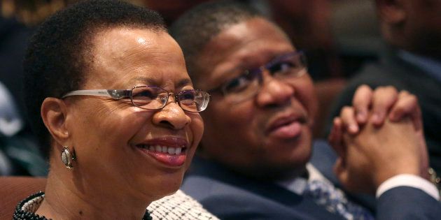 Graca Machel, wife of former President Nelson Mandela and Police Minister, Fikile Mbalula.