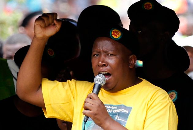 Julius Malema addresses his supporters during a march in Johannesburg. October 27, 2011.