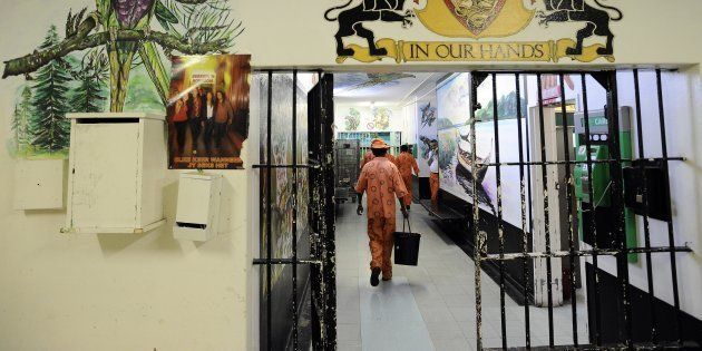 Prison inmates in Pollsmoor remand detention facility.