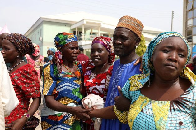 Released 82 Chibok school girls reunite with their families in Abuja, Nigeria May 20, 2017.