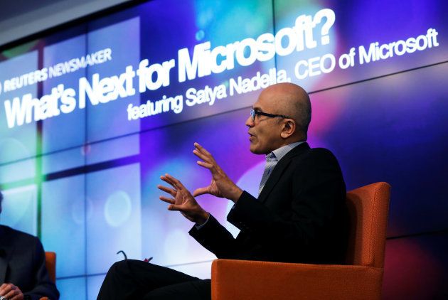 Microsoft CEO Satya Nadella speaks during a Reuters Newsmaker event in Manhattan, New York, U.S., September 27, 2017.