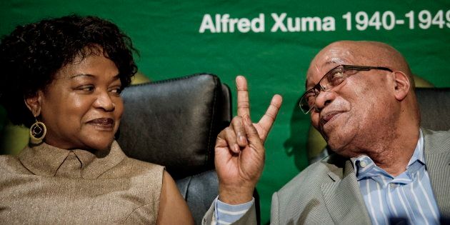 President Jacob Zuma and Baleka Mbete as the ANC's Centenary Flame returns to Luthuli House on October 1, 2012, in Johannesburg, South Africa.