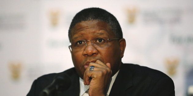 Sports Minister Fikile Mbalula looks on during a media briefing in Johannesburg.Photo: REUTERS/Siphiwe Sibeko