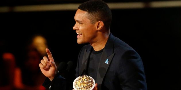 Trevor Noah accepts his 2017 MTV Movie and TV Award for best host in Los Angeles, Unites States, in May.