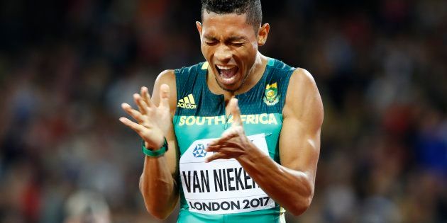 Wayde van Niekerk after the 200m final at London Stadium in the United Kingdom on August 10 2017.