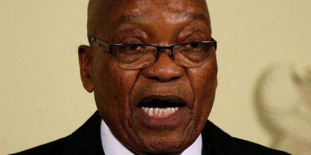 Jacob Zuma announces his resignation as president at the Union Buildings. February 14, 2018.