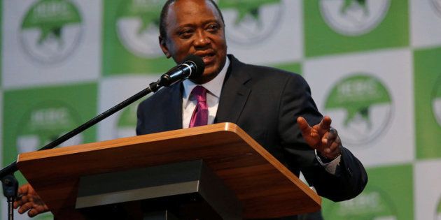 Incumbent President Uhuru Kenyatta speaks after he was announced winner of the presidential election at the IEBC National Tallying centre at the Bomas of Kenya, in Nairobi, Kenya August 11, 2017.