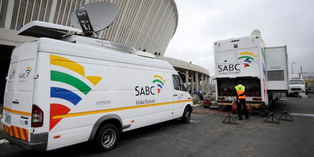 An SABC Satellite truck beaming back Television signals from the Moses Mabhida Stadium in Durban, South Africa, one of the host stadiums for the 2010 FIFA World Cup. (Photo by AMA/Corbis via Getty Images)