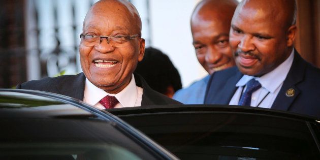 President Jacob Zuma leaves Tuynhuys, the office of the Presidency at Parliament in Cape Town, South Africa, February 7, 2018.