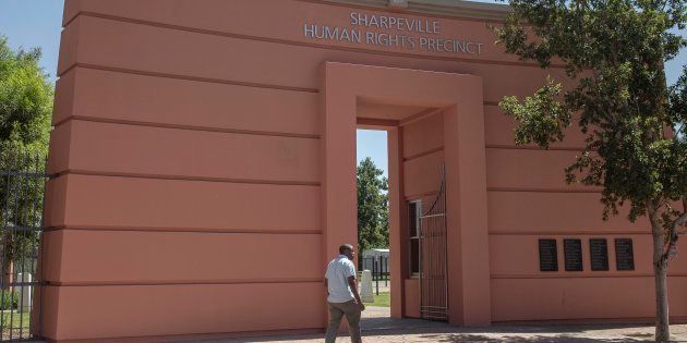 The Sharpeville Heritage Memorial in Vereeniging commemorates the 69 people killed on March 21, 1960 during clashes between anti-passbook demonstrators and apartheid police. The names of those killed are inscribed on plaques to the right.