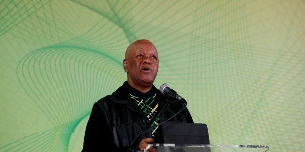 JOHANNESBURG, SOUTH AFRICA JULY 04: (SOUTH AFRICA OUT): Minister in the Presidency Jeff Radebe addresses delegates during the Progressive Business Forum on the side-lines of the African National Congress (ANC) 5th national policy conference at the Nasrec Expo Centre on July 04, 2017 in Johannesburg, South Africa. The conference is a gathering of about 3500 delegates from branches across the country to discuss the partys policies going into the elective conference in December, where changes and new policies will be ratified. (Photo by Masi Losi/ The Times/Gallo Images/Getty Images)