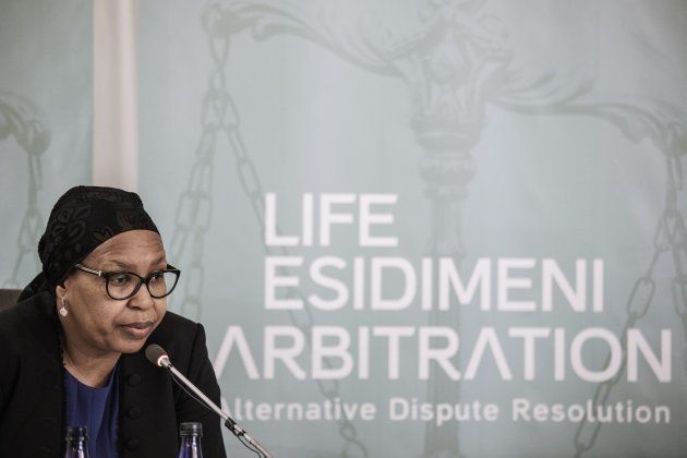 Former Gauteng Health MEC Qedani Mahlangu testifies at the Life Esidimeni arbitration public hearing on January 22, 2018 in Johannesburg, South Africa. (GIANLUIGI GUERCIA/AFP/Getty Images)