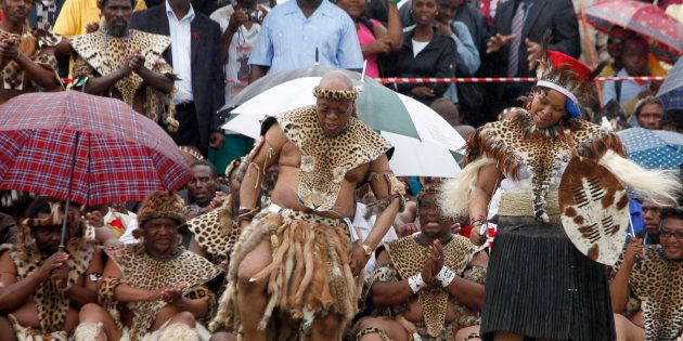 Did he follow the rules? President Jacob Zuma takes part in a dance during his traditional wedding to Tobeka Madiba , his fifth wife, at the village of Nkandla.