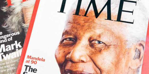 BELGRADE, SERBIA - JANUARY 07, 2014: Time magazines displayed with the portrait of Nelson Mandela on the cover page.