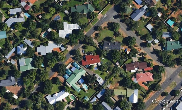 Randomly selected 250 x 140 m block of Universitas neighbourhood in Bloemfontein