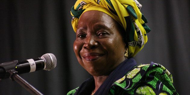 Nkosazana Dlamini-Zuma addresses the ANC Youth League members and students at the Durban University of Technology [DUT] on April 20, 2017, in Durban, South Africa.