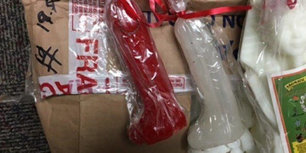 Five people were arrested Wednesday after meth was found inside penis-shaped candles.