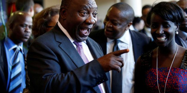 South African Deputy President Cyril Ramaphosa speaks with delegates at the World Economic Forum on Africa 2017 meeting in Durban, South Africa, May 5, 2017. REUTERS/Rogan Ward