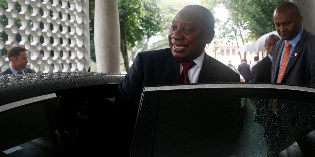 South African Deputy President Cyril Ramaphosa leaves after a lecture at the Lee Kuan Yew School of Public Policy in Singapore October 7, 2016. REUTERS/Edgar Su