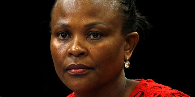 Public Protector Busisiwe Mkhwebane listens during a briefing at Parliament in Cape Town, South Africa October 19, 2016. REUTERS/Mike Hutchings