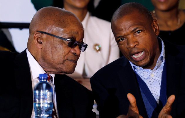 Former state president Jacob Zuma chats with North West premier Supra Mahumapelo at the National Youth Day commemoration in Ventersdorp. June 16, 2017.