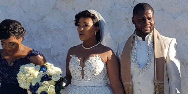 Reggie Nkabinde and Beauty Matela at their lavish wedding. Photo: ZarthDesigns/Instagram