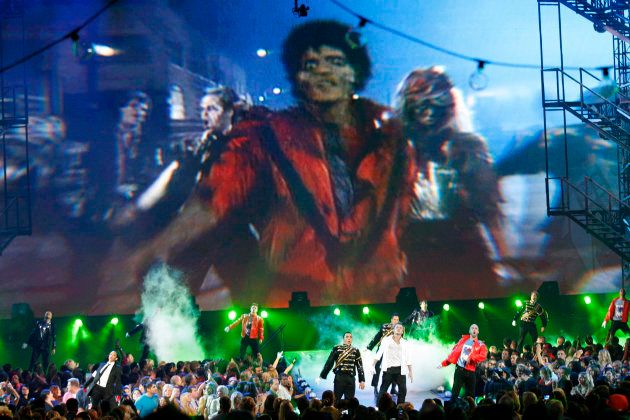 Dancers perform "Thriller" during a tribute to Michael Jackson at the 2009 MTV Video Music Awards.