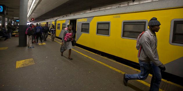 Metro Train at Park Station, inner city Johannesburg, South Africa. (Photo by: Hoberman Collection/UIG via Getty Images)