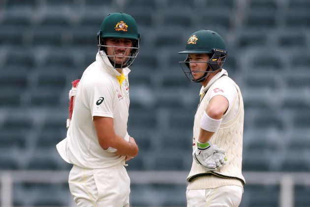 Australia's Pat Cummins and Tim Paine failed to obey the new Aussie directive that forbids roughing up the ball by hitting it.