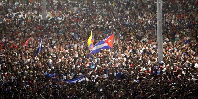 Thousands of people attend a rally honoring the late Cuban leader Fidel Castro at Plaza de la Revolucion on 29 November 2016 in Havana, Cuba. Castro died on November 25 at age 90.