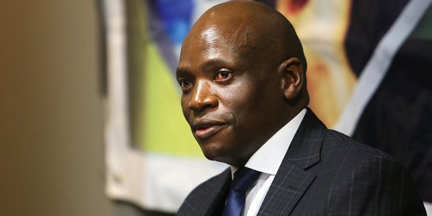 Ousted SABC Chief Operating Officer Hlaudi Motsoeneng seen at a press briefing at the Millpark Hotel on August 31, 2017 in Johannesburg, South Africa.