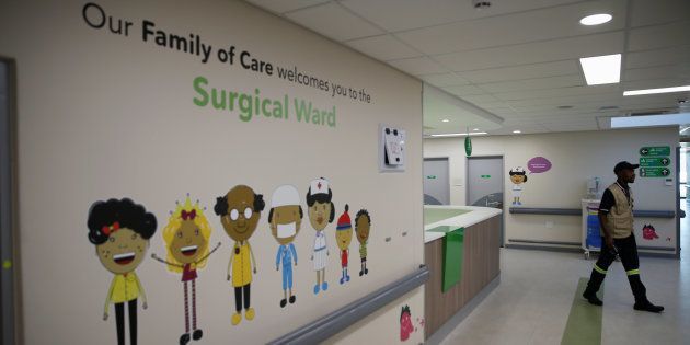 A worker is seen at a ward during the official opening of the Nelson Mandela Children's Hospital in Johannesburg, South Africa on 2 December 2016.