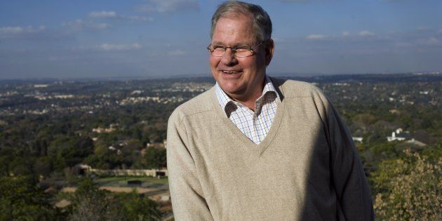 Laurie Dippenaar, the chairman of FirstRand Group, stands in the garden outside his house on June 9, 2008 in Bryanston outside Johannesburg, South Africa.