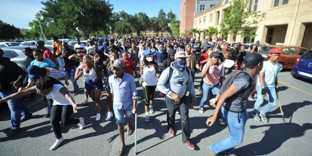 Cape Peninsula University of Technology students during the #FeesMustFall protests in October last year. Photo: Lulama Zenzile/Foto24/Gallo Images/Getty Images