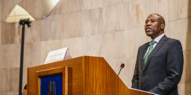 Lesetja Kganyago, governor of South Africa's central bank, speaks during a news conference following a Monetary Policy Committee meeting in Pretoria, South Africa, on Thursday, May 25, 2017.