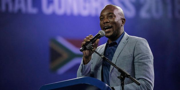 South African Opposition Party, Democratic Alliance (DA) leader Mmusi Maimane closes the federal congress in Pretoria on April 8, 2018.