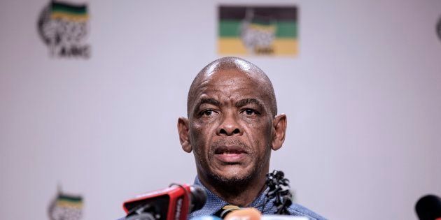 ANC secretary general Ace Magashule at a press briefing in Johannesburg on February 13 2018.