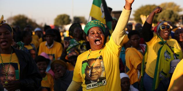ANC supporters during the municipal election campaign in 2016. The party fears that internal divisions might