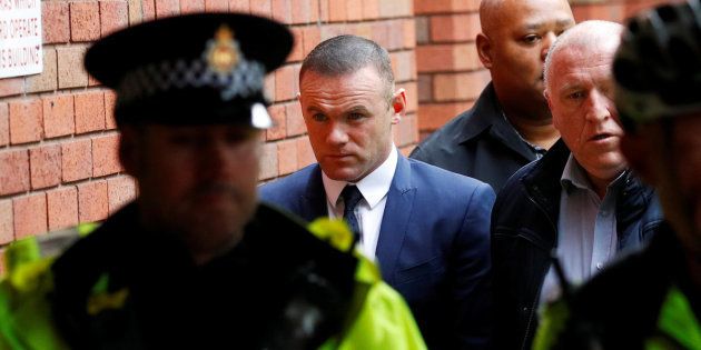 Wayne Rooney arriving at Stockport Magistrates Court this morning 