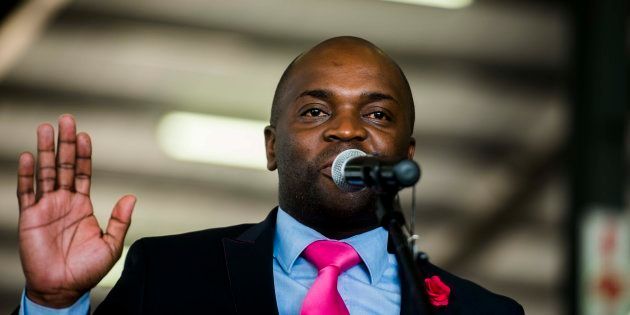 City of Tshwane executive mayor Solly Msimanga during the launch of the Atteridgeville Recycling Park on 9 November 2016 in Pretoria, South Africa.