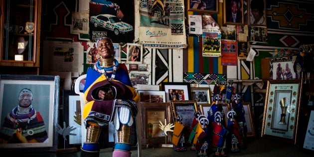 Artist Esther Mahlangu (81) poses at her home in Mabhoko Village, Siyabuswa, Mpumalanga on March 6, 2017.