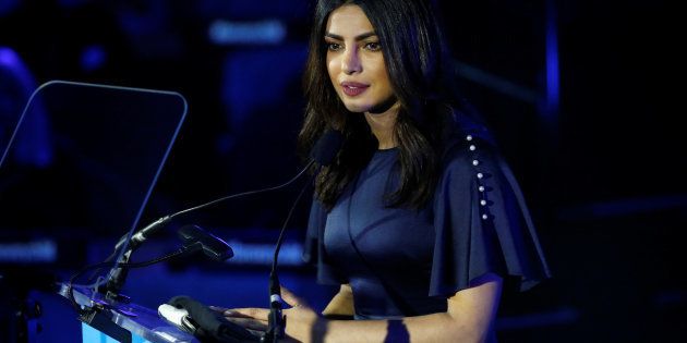 Priyanka Chopra delivers remarks at the UNICEF 70th anniversary event at the United Nations Headquarters in Manhattan, New York City, U.S., 12 December, 2016.