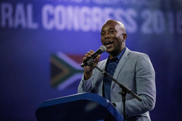 DA leader Mmusi Maimane closes the federal congress in Pretoria on April 8, 2018.