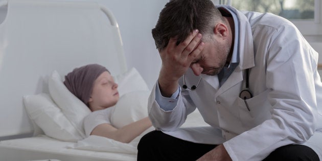 Helpless doctor and terminally ill cancer child.