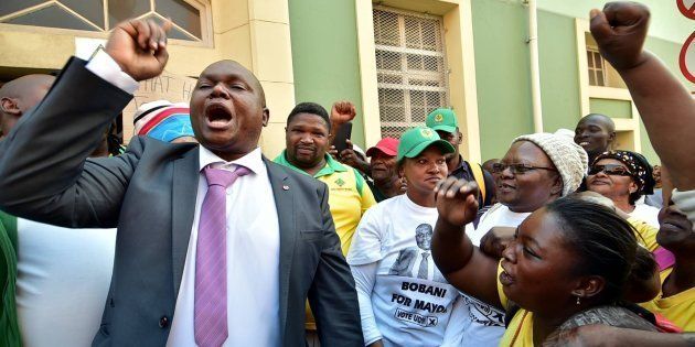 Nelson Mandela Bay deputy mayor Mongameli Bobani (grey blazer) during the municipal council meeting on May 23, 2017 in Port Elizabeth, South Africa.