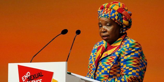 Chairperson of the African Union Commission Nkosazana Dlamini-Zuma speaks during a summit to end sexual violence in conflict at the Excel centre in London June 12, 2014.