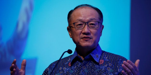 World Bank Group President Jim Yong Kim delivers a speech during the Indonesia Infrastructure Finance Forum in Jakarta, Indonesia, July 25, 2017. REUTERS/Beawiharta