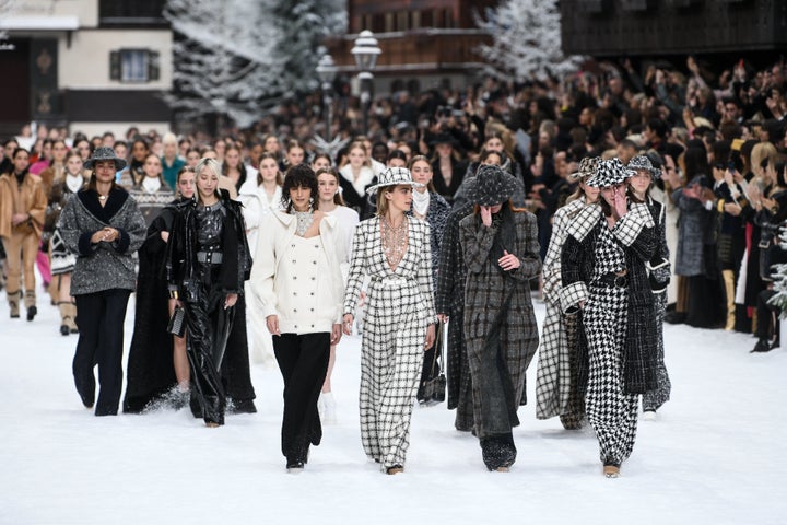 Models walk the runway during the Chanel show featuring&nbsp;Karl Lagerfeld's final collection.