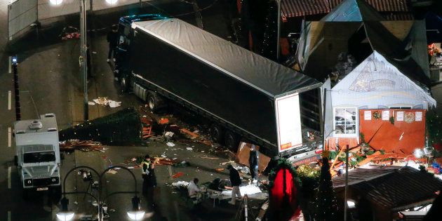 A general view shows the site where a truck ploughed through a crowd at a Christmas market on Breitscheidplatz square near the fashionable Kurfuerstendamm avenue in the west of Berlin, Germany, December 20, 2016